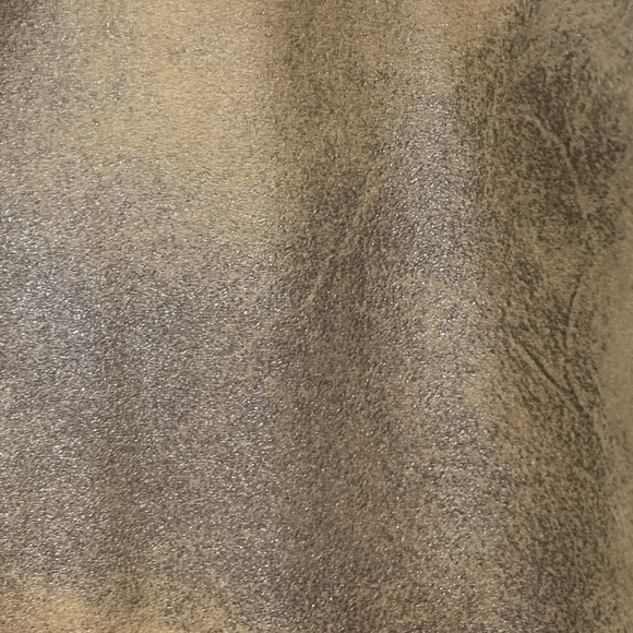 Chico's size 1 M8 Worn Luggage Pants Faux Knit Suede Faux Leather Brown - Picture 10 of 10